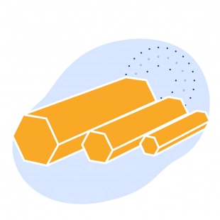 Оцинкованный шестигранник 47.5 мм Ст45 ГОСТ 2879-2006