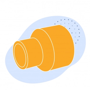 Переход ПНД приварной концентрический Ду 90 мм Ру 75 кгс/см2
