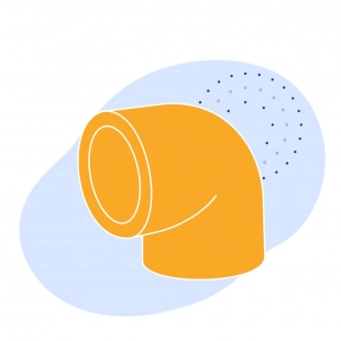 Уголок полипропиленовый 90° Ду 25 мм